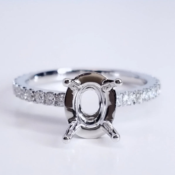 "ENGR03106" Solitaire Diamond Engament Ring Setting For An Oval Cut