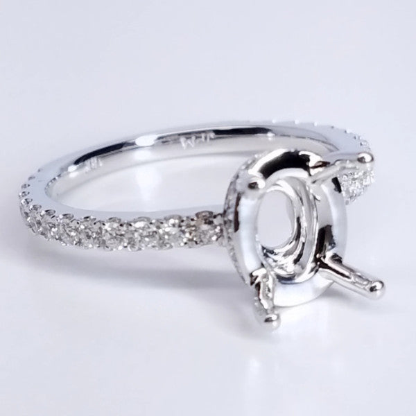 "ENGR03106" Solitaire Diamond Engament Ring Setting For An Oval Cut