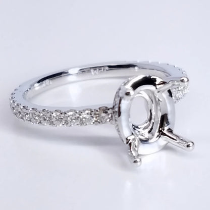 "ENGR03106" Solitaire Diamond Engament Ring Setting For An Oval Cut