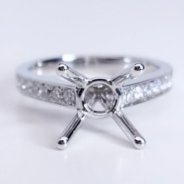 "ENGR03108" Diamond Accented Solitaire Engament Ring Setting