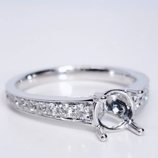 "ENGR03110" Solitaire Setting With Pave Diamonds