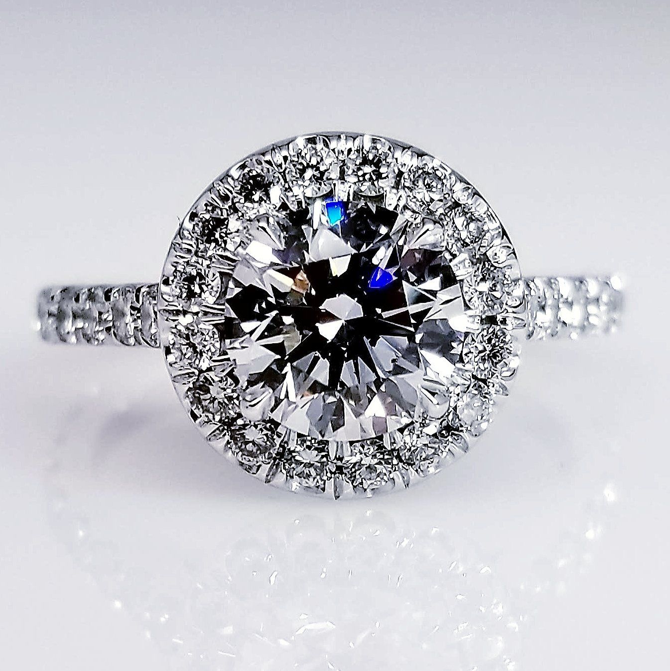 "ENGR03115" Round Diamond Halo Set Engagement Ring ENGR03115
