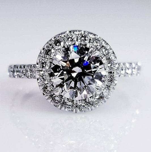 "ENGR03115" Round Diamond Halo Set Engagement Ring ENGR03115