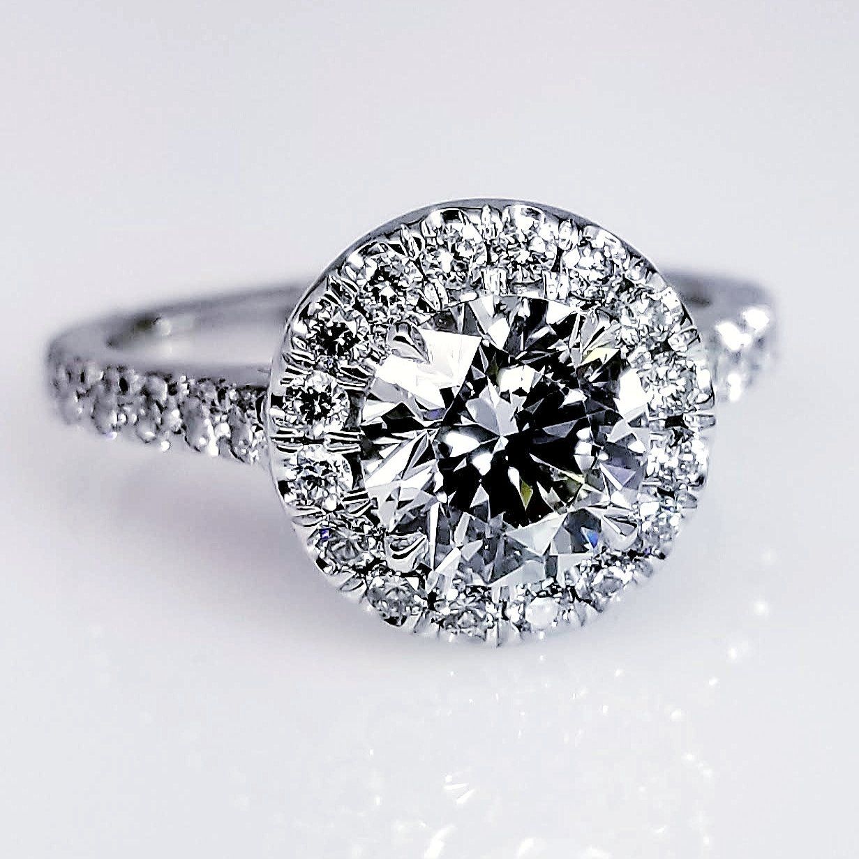 "ENGR03115" Round Diamond Halo Set Engagement Ring ENGR03115