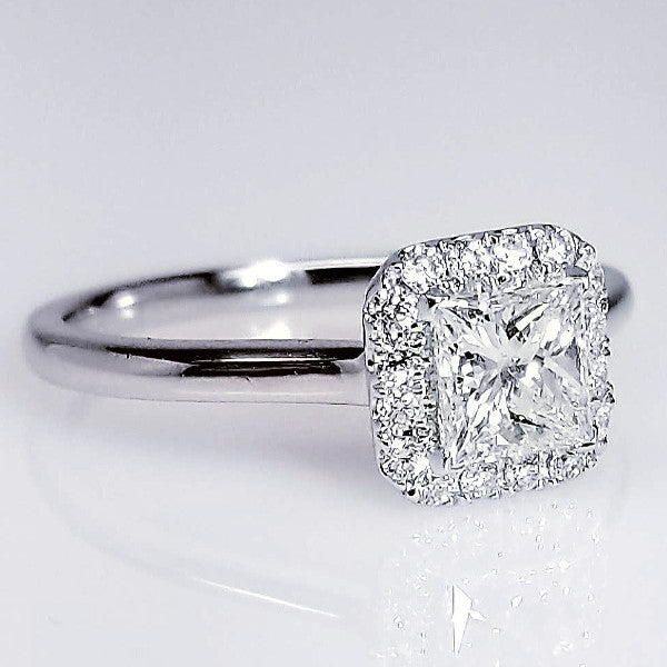 Princess Cut Halo Set Diamond Engagement Ring