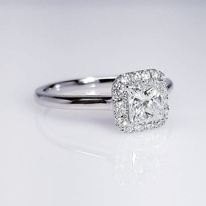 "ENGR03120" Princess Cut Halo Set Diamond Engagement Ring