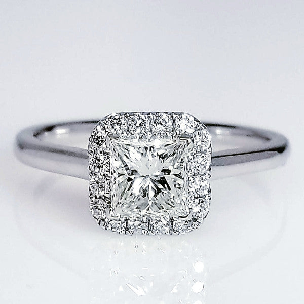 Princess Cut Halo Set Diamond Engagement Ring