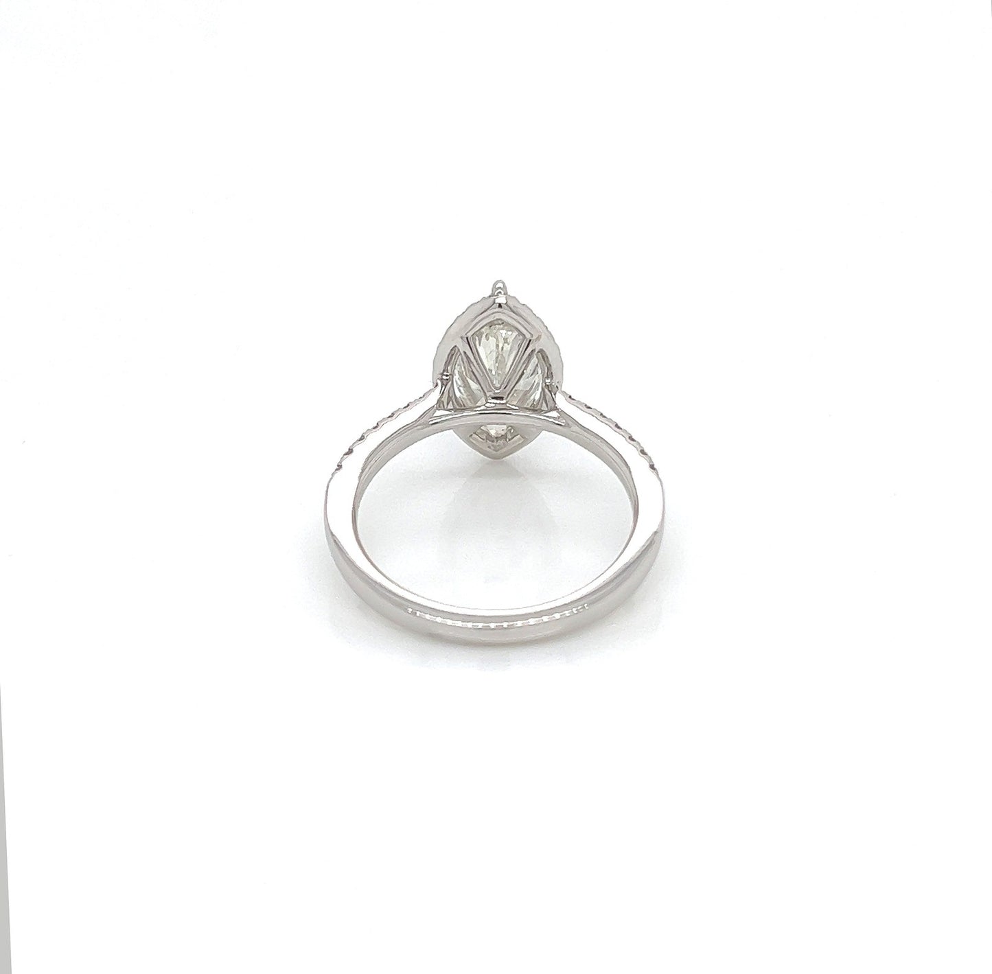 2.36 Total Carat Marquise Halo Pave Diamond Engagement Ring G-H Color, VS2-SI Clarity