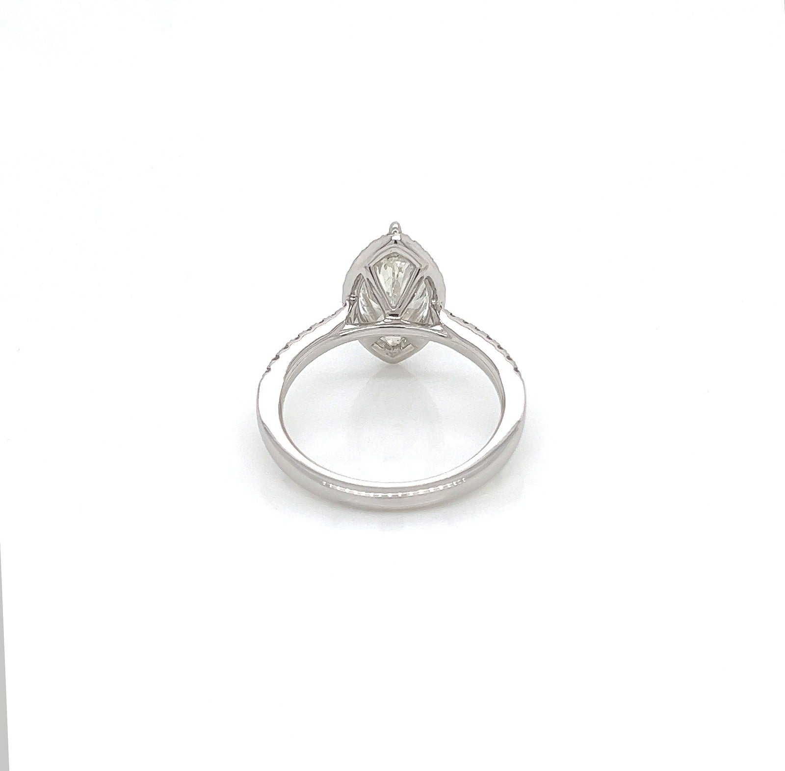 2.36 Total Carat Marquise Halo Pave Diamond Engagement Ring G-H Color, VS2-SI Clarity