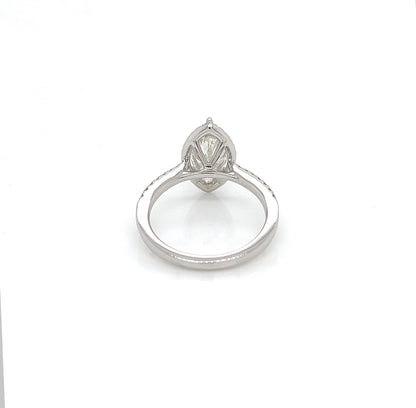 2.36 Total Carat Marquise Halo Pave Diamond Engagement Ring G-H Color, VS2-SI Clarity