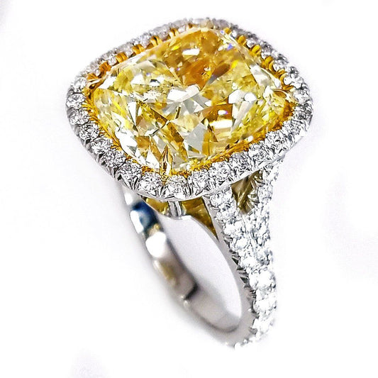 "ENGR03130" Important Fancy Yellow Diamond Ring