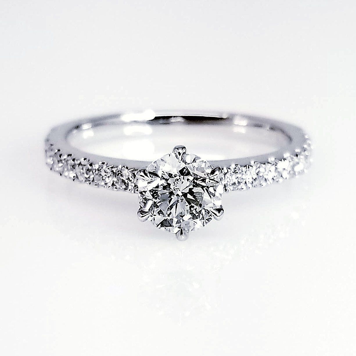 "ENGR03191" Six Prong Round Diamond Engagement Ring 0.70ct