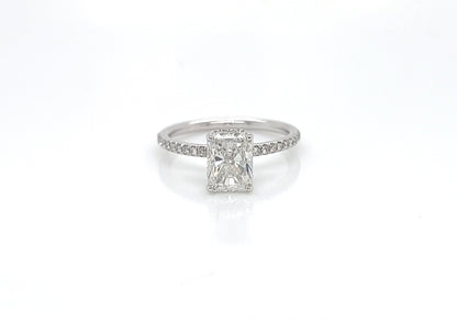 2.13 Total Carat Radiant Diamond Pave-Set Engagement Ring G SI1, GAI