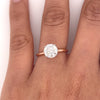 1.85 Total Carat Round Under-Halo Diamond Engagement Ring F VS2