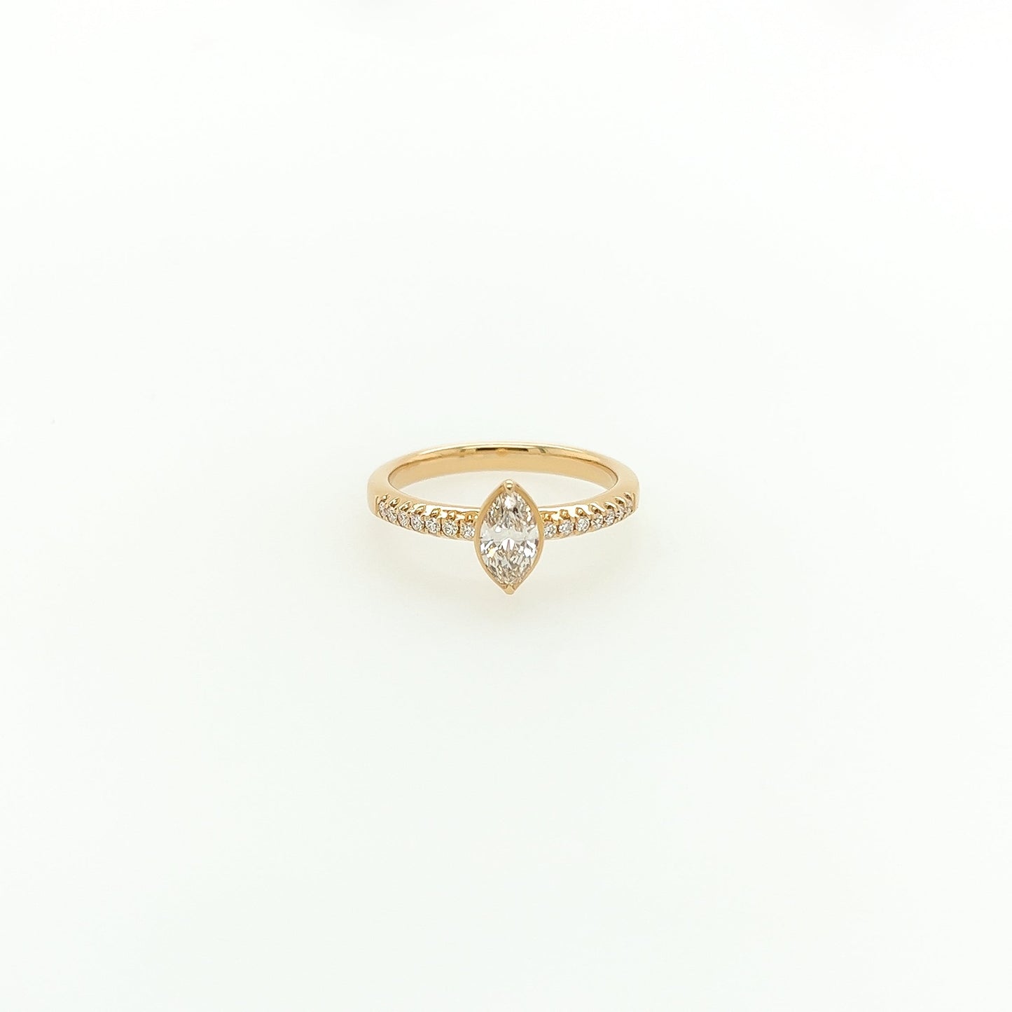0.51 Total Carat Marquise Diamond Ladies Ring in Yellow Gold Band