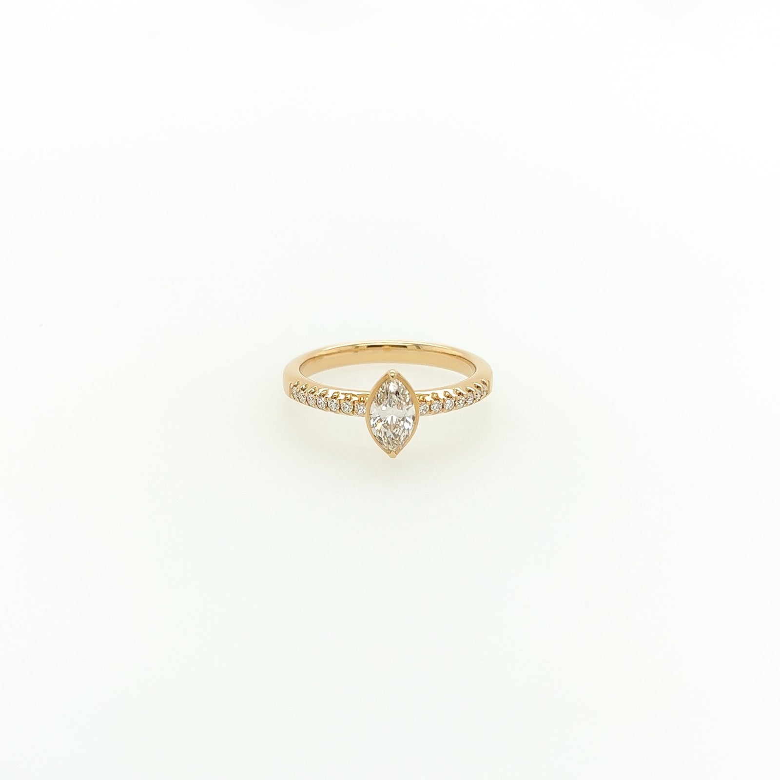 0.51 Total Carat Marquise Diamond Ladies Ring in Yellow Gold Band