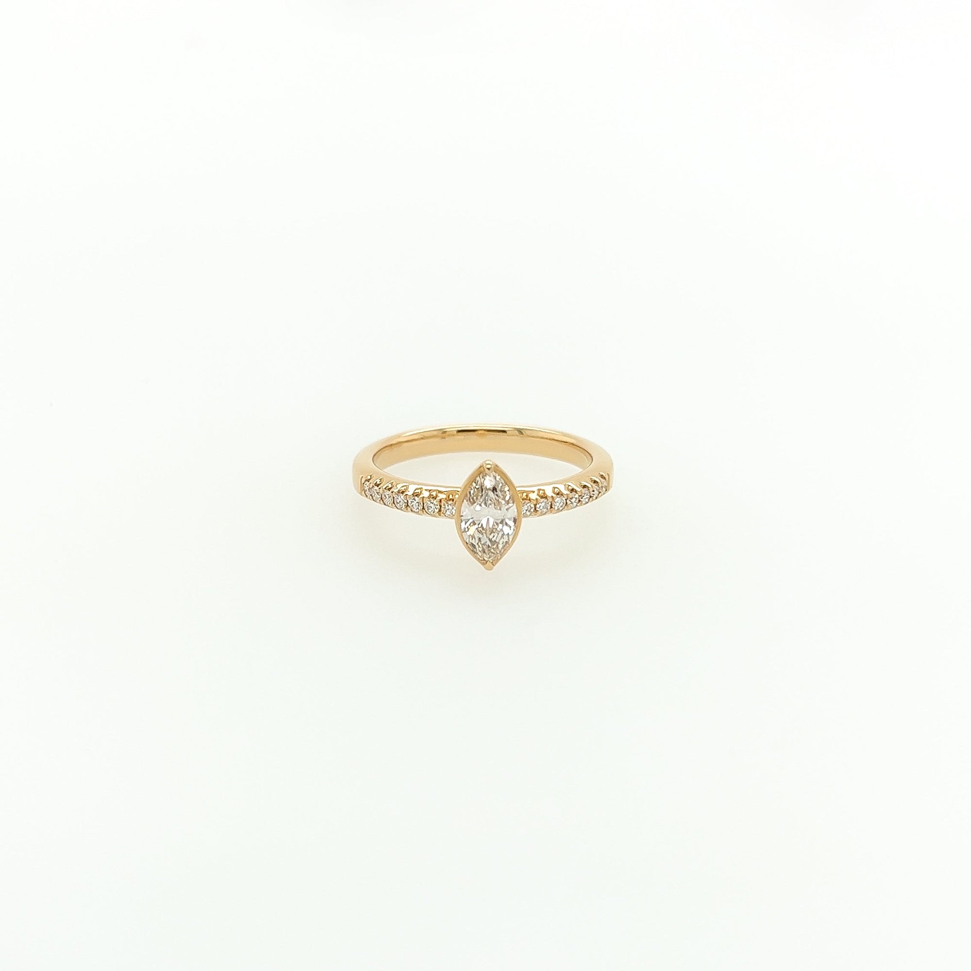 0.51 Total Carat Marquise Diamond Ladies Ring in Yellow Gold Band