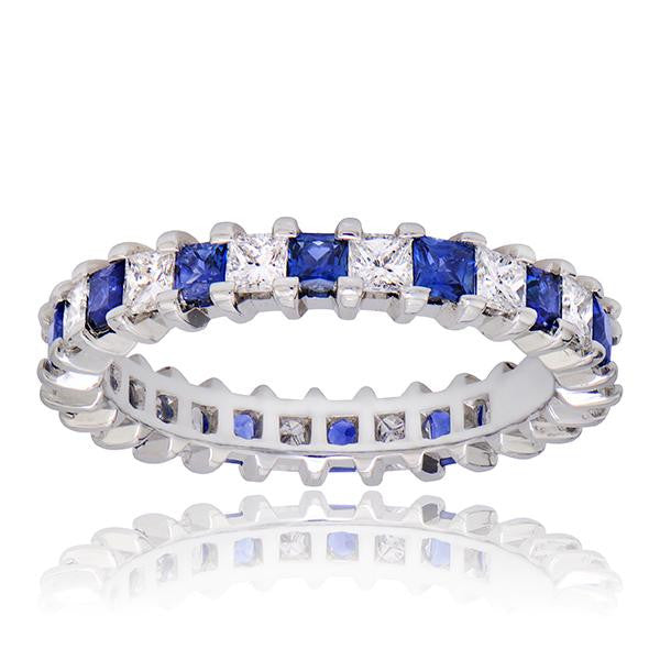 "ETNBD01465" 0.86CT Blue Sapphire Eternity Band