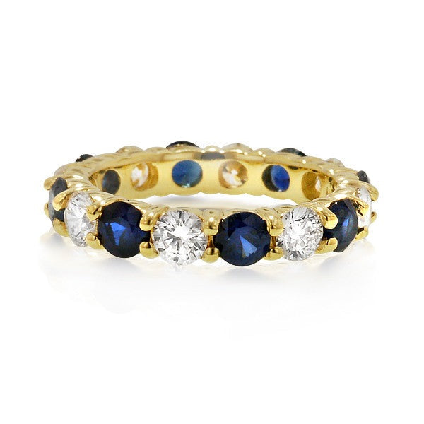 "ETNBD01517" Diamond Sapphire Eternity Band In Yellow Gold in 18K Yellow Gold 1.53 ct. tw. diamonds, 1.93 ct