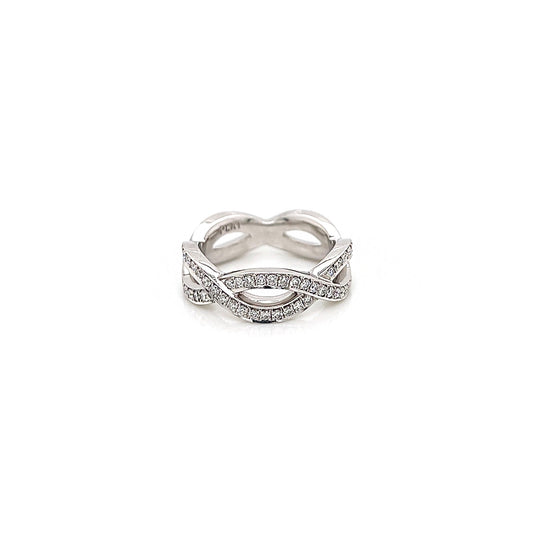 0.85 Carat Ladies Pave-Set Signature Diamond Eternity Band