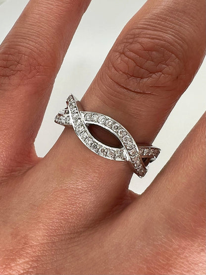 0.85 Carat Ladies Pave-Set Signature Diamond Eternity Band