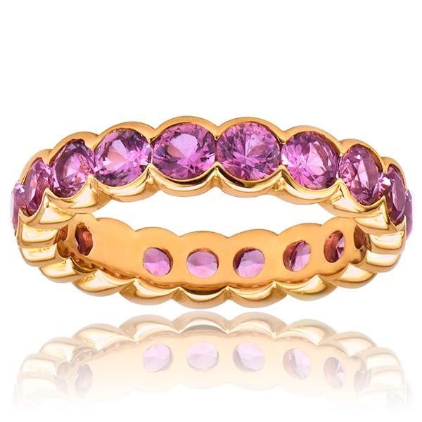 "ETNBD01700" Pink Sapphire Eternity Band In 18k Rose Gold