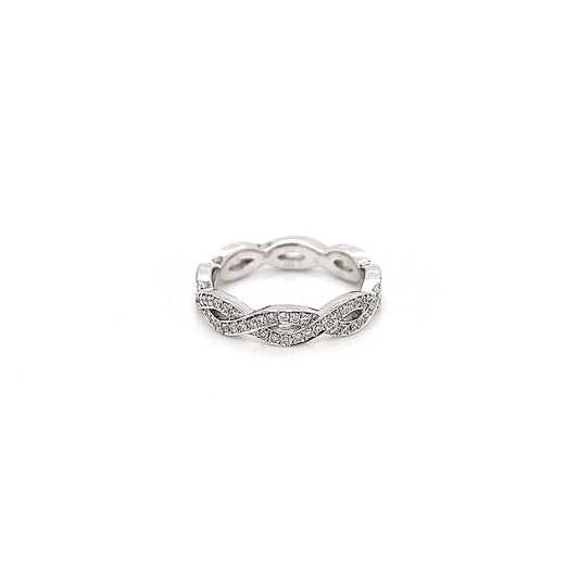 0.71 Carat Ladies Pave-Set Diamond Eternity Band