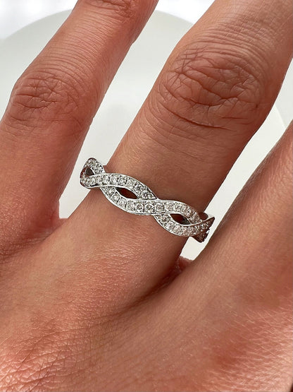0.71 Carat Ladies Pave-Set Diamond Eternity Band