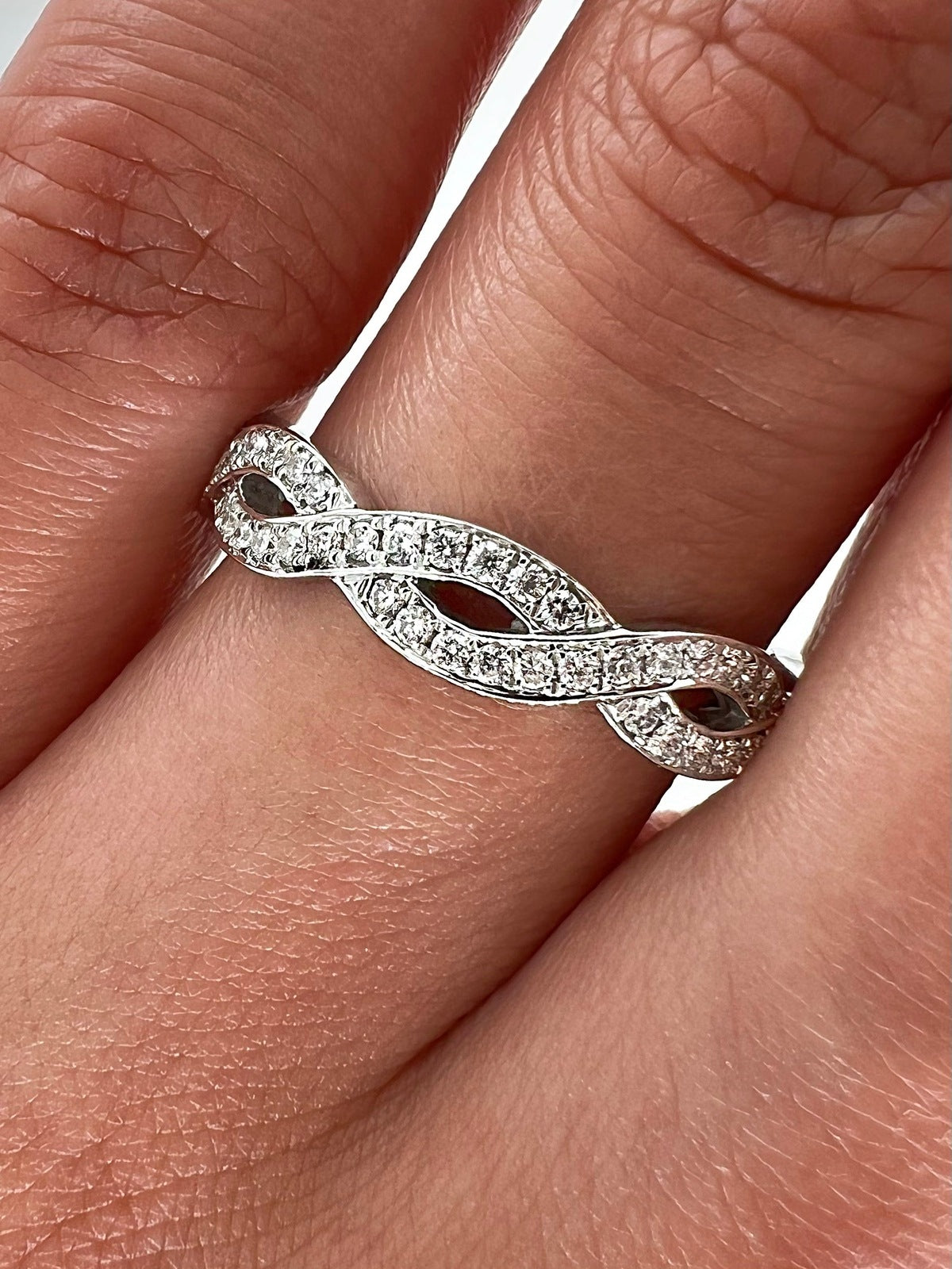 0.71 Carat Ladies Pave-Set Diamond Eternity Band