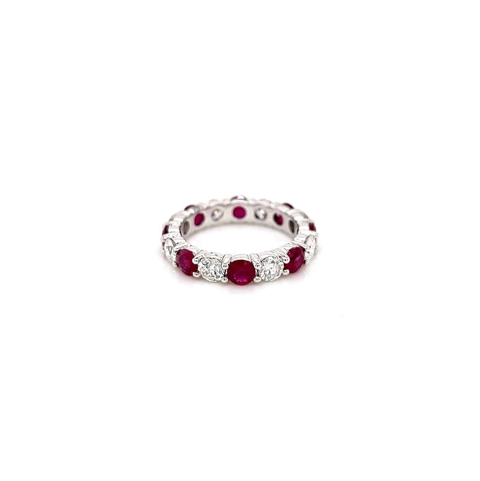 3.52 Total Carat Ruby and Diamond Eternity Band