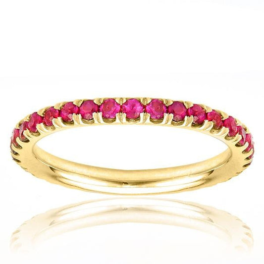 "ETNBD01853" Pink Sapphire Eternity Band In 18k Yellow Gold
