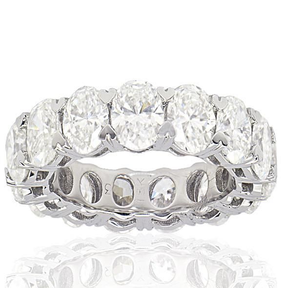 "ETNBD01896" Oval Shape Diamond Eternity Band in 18K White Gold