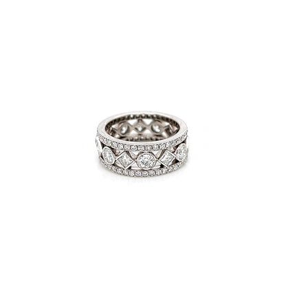 2.54 Carat Ladies Pave and Bezel Set Diamond Eternity Band