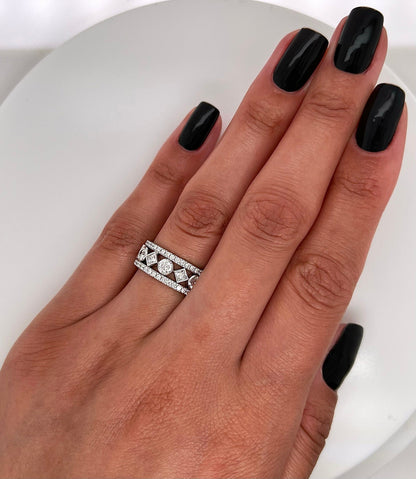 2.54 Carat Ladies Pave and Bezel Set Diamond Eternity Band