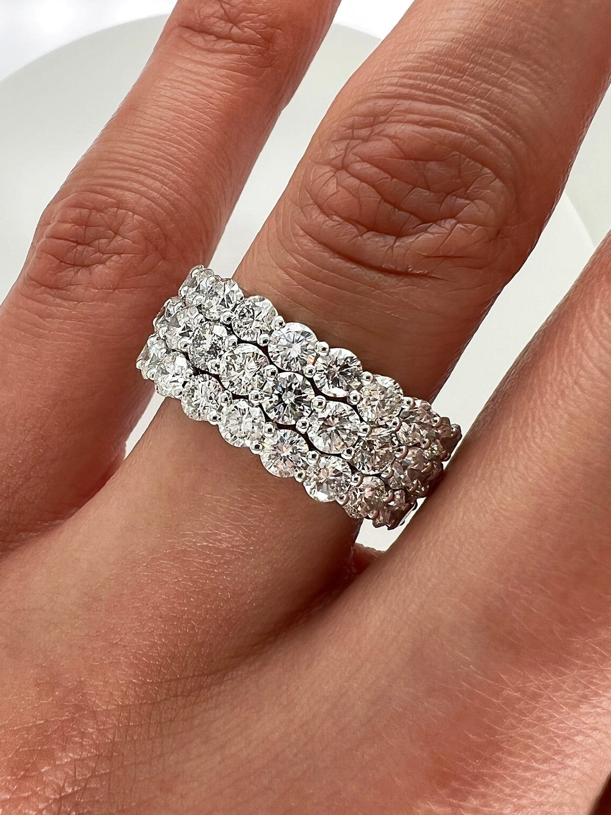 7.56 Total Carat Ladies Prong-Set Diamond Eternity Band