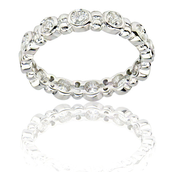 Bezel Set Bubble Motif Diamond Eternity Band