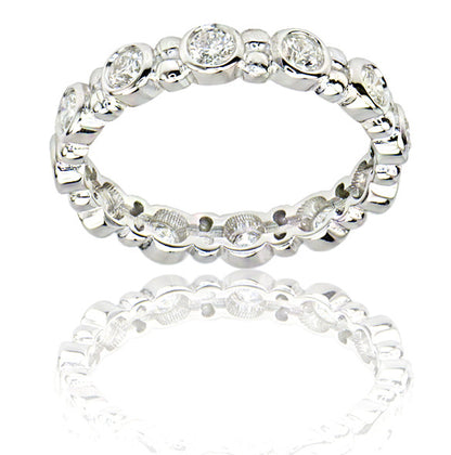 Bezel Set Bubble Motif Diamond Eternity Band