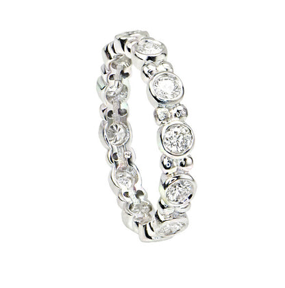 Bezel Set Bubble Motif Diamond Eternity Band
