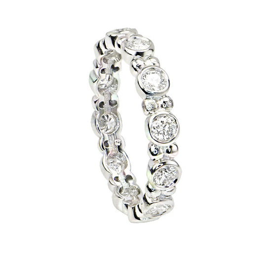 Bezel Set Bubble Motif Diamond Eternity Band