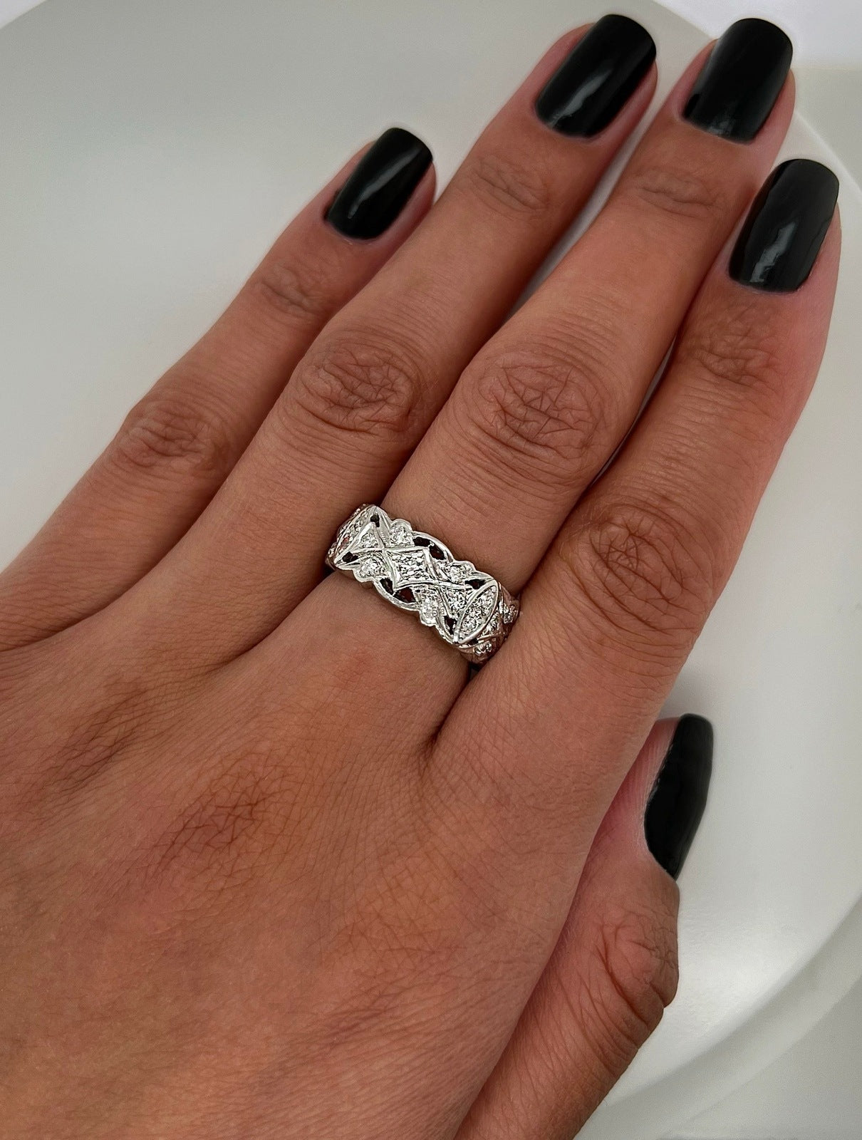 0.75Carat Old Miner Cut Ladies Diamond Vintage Ring