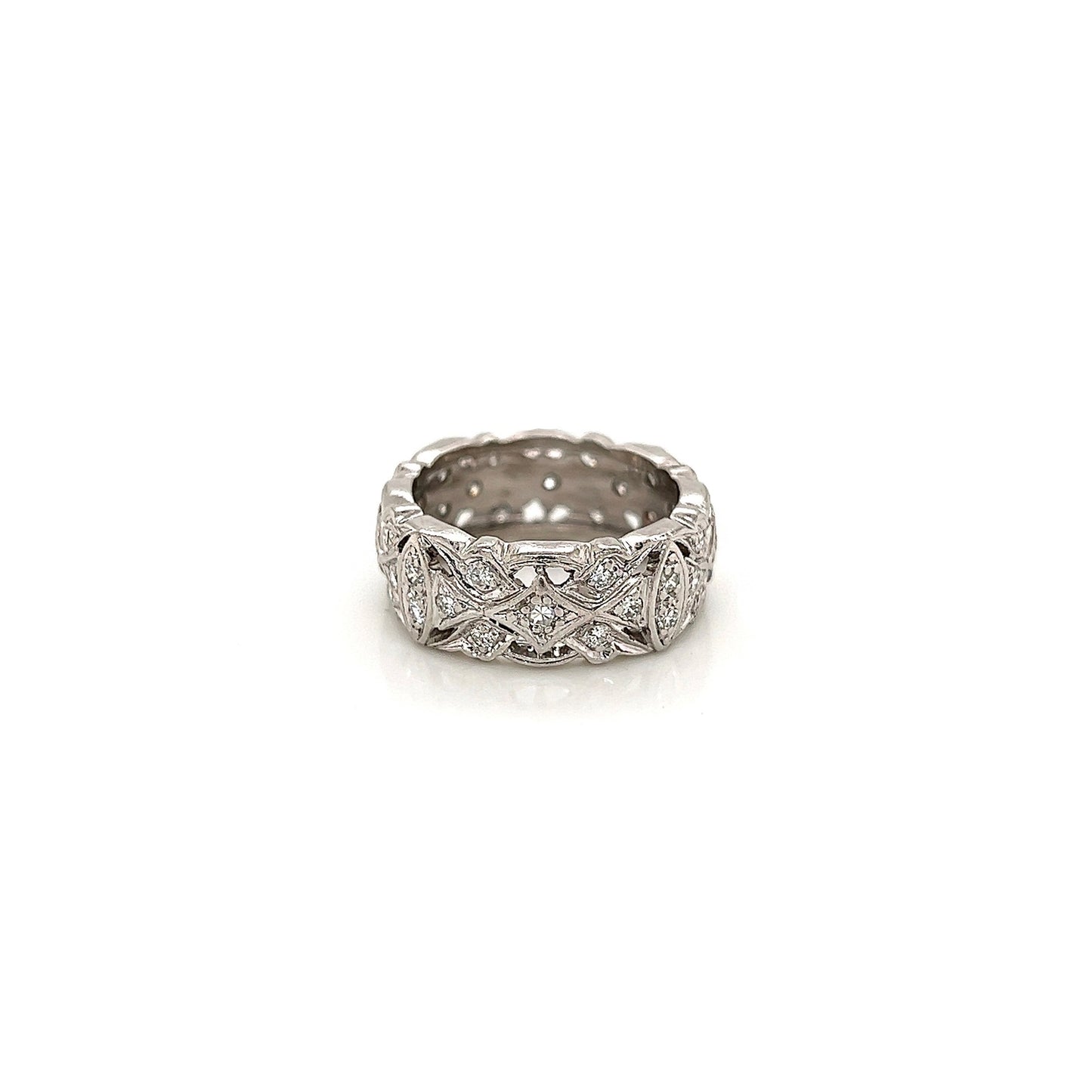 0.75Carat Old Miner Cut Ladies Diamond Vintage Ring