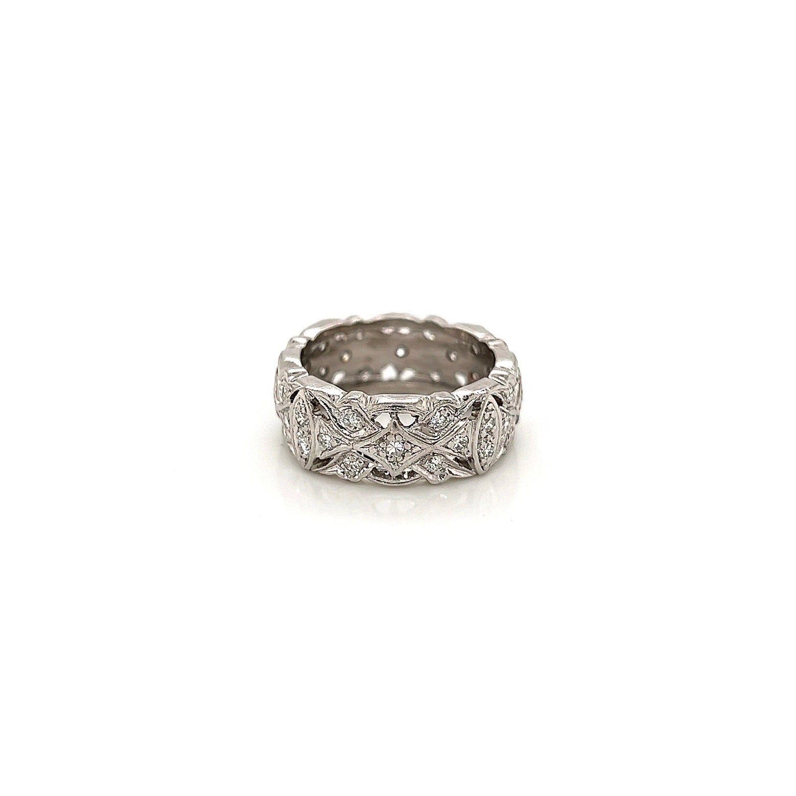 0.75Carat Old Miner Cut Ladies Diamond Vintage Ring