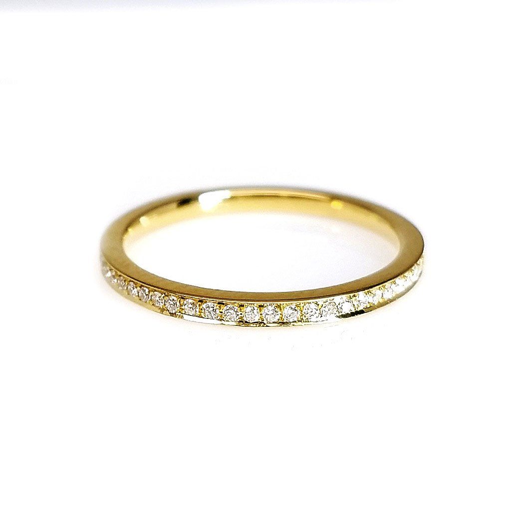 "ETNBD03035" Petite Pave Eternity Band Ring in 18K Yellow Gold