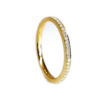 "ETNBD03035" Petite Pave Eternity Band Ring in 18K Yellow Gold