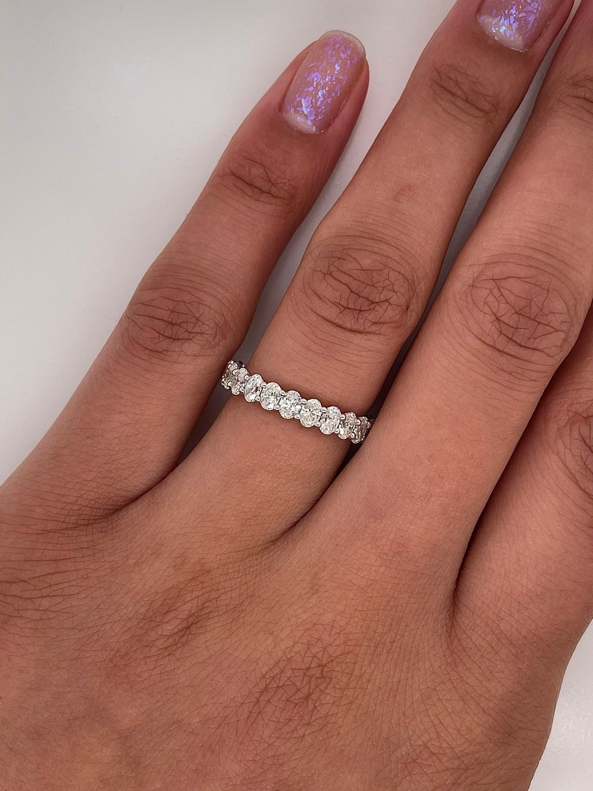 2.13 Carat Shared Prong Diamond Eternity Band in Platinum