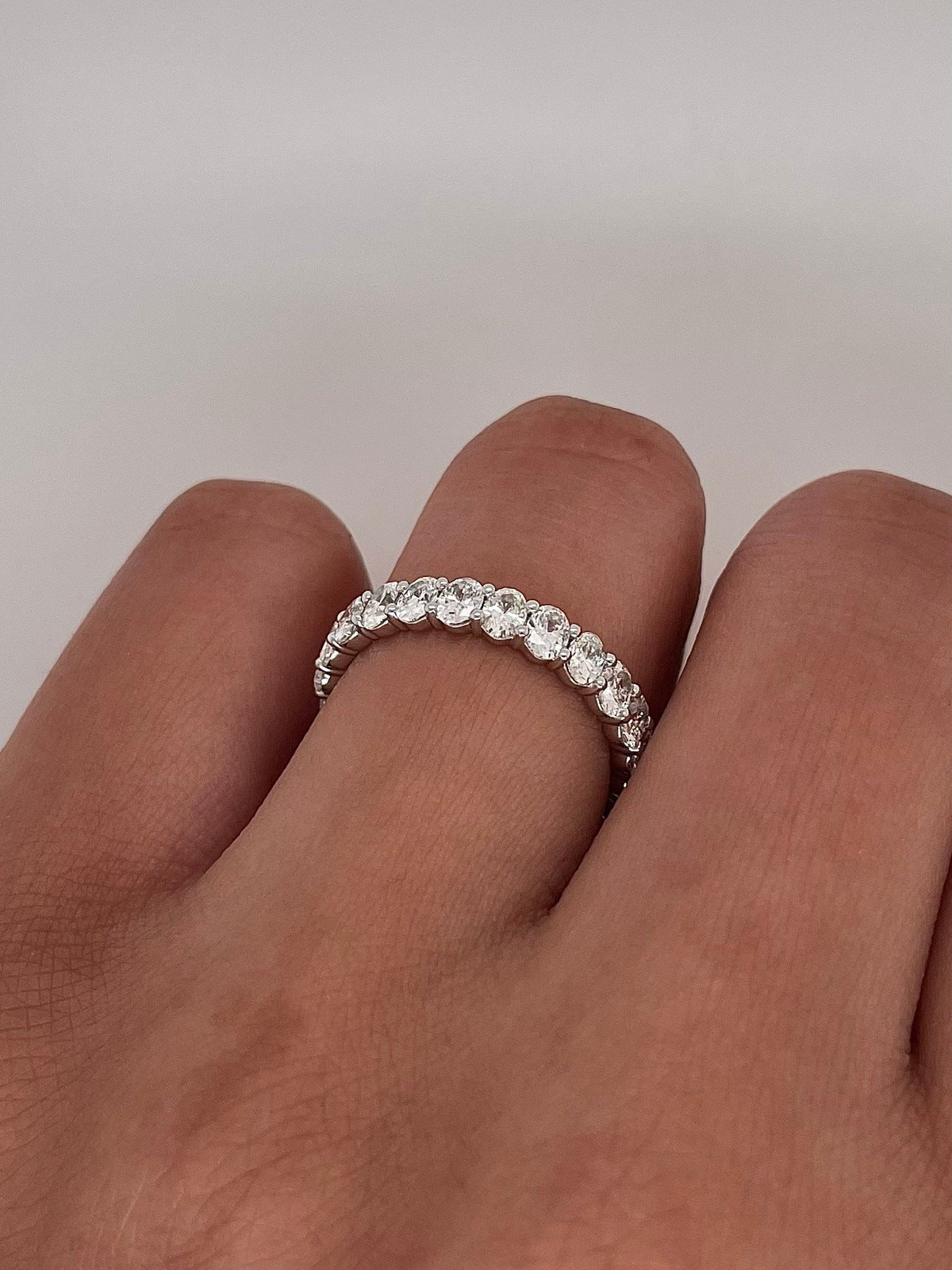 2.13 Carat Shared Prong Diamond Eternity Band in Platinum