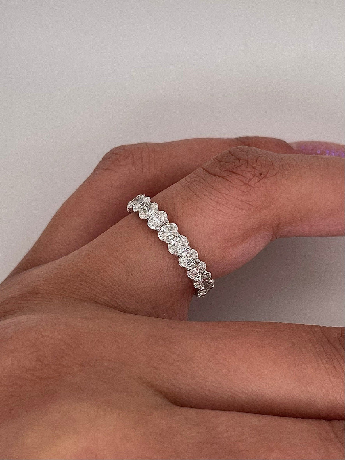 2.13 Carat Shared Prong Diamond Eternity Band in Platinum