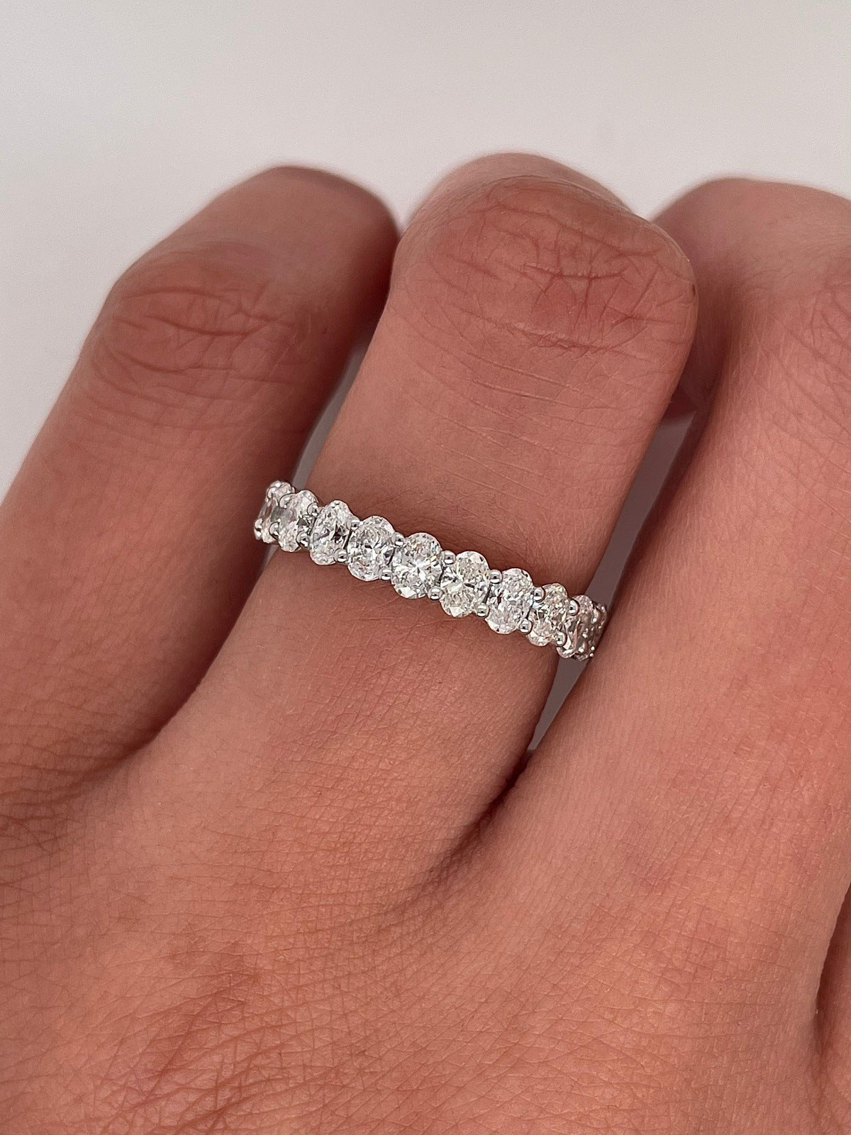 2.13 Carat Shared Prong Diamond Eternity Band in Platinum