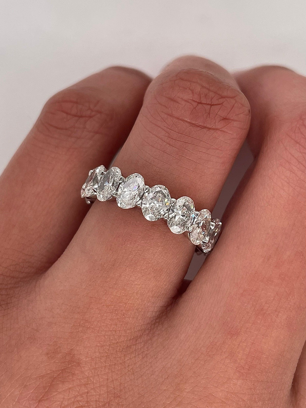 5.07 Carat Shared Prong Diamond Eternity Band in Platinum