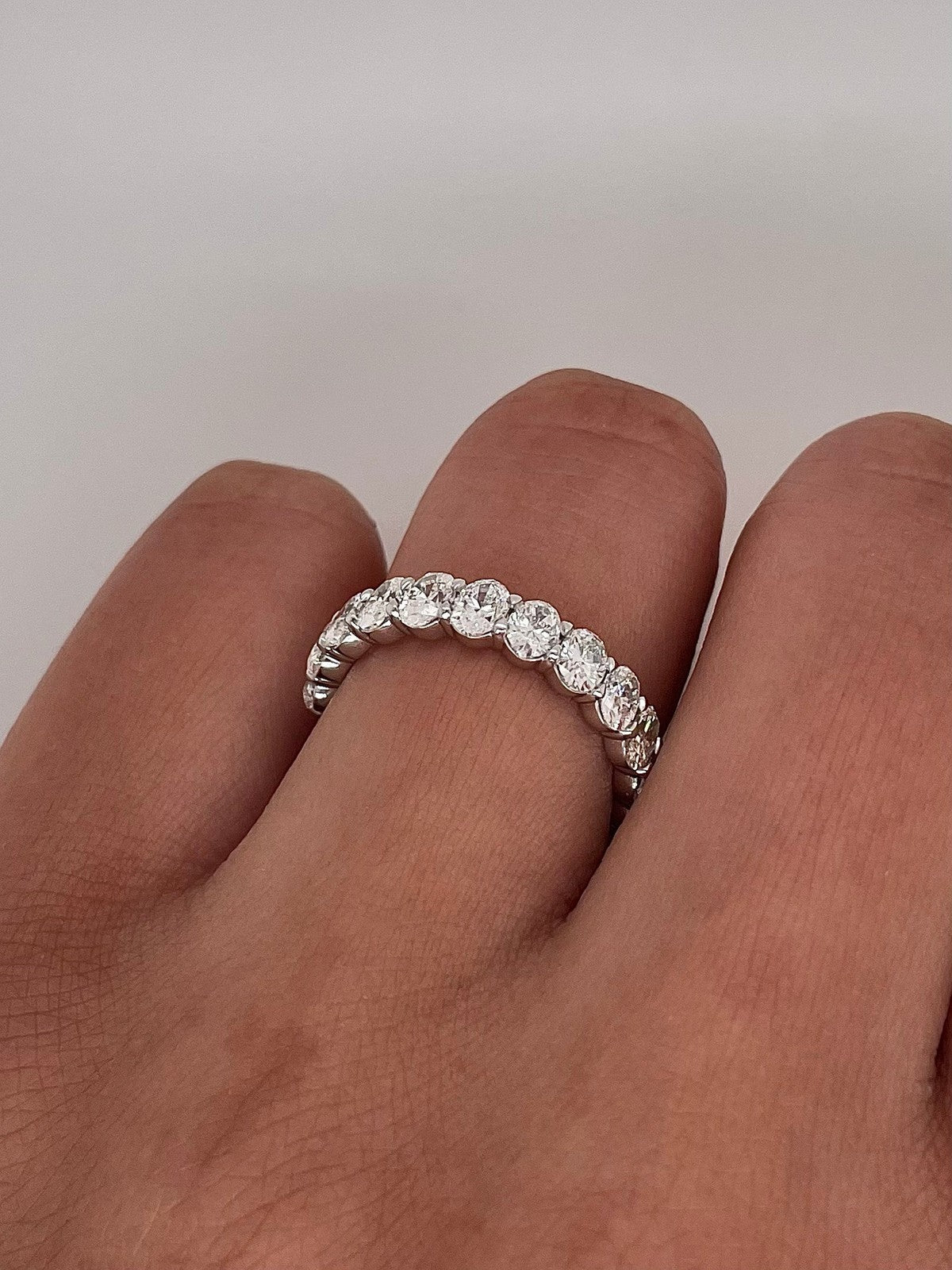 2.94 Carat Shared Prong Diamond Eternity Band in Platinum